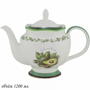 109-072 Чайник 1200мл  АВОКАДО в под.уп.(х12)Фарфор
