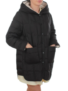H24-28 BLACK Куртка пуховая облегченная женская (белый утиный пух)