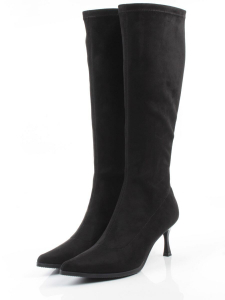 02-H26B-47B BLACK Сапоги демисезонные женские (велюр)