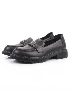 03-PDHL242-1 BLACK Лоферы женские (натуральная кожа)