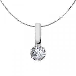 Подвеска с фианитом родированная серебро 925*