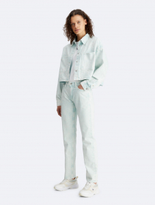 Relaxed Cropped Denim Shirt Jacket