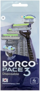 Dorco станок 3 лезвия,плав.гол. 4шт