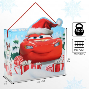 Пакет подарочный-коробка новогодний «В Новый год! Только вперёд», 40?31?18 см, Тачки