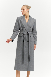 Пальто женское демисезонное 26326 (пепельный/ёлочка)