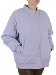 H24-91 LILAC Куртка-бомбер стеганная демисезонная женская (100 гр. синтепон)