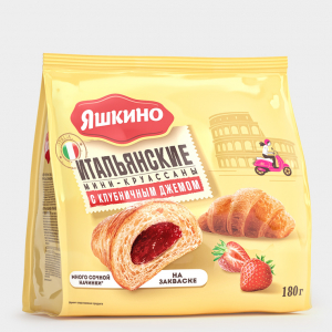 «Яшкино», мини-круассаны с клубничным джемом, 180 г