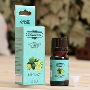 Эфирное масло «Бергамот», флакон-капельница, аннотация, 10 мл, «Добропаровъ»