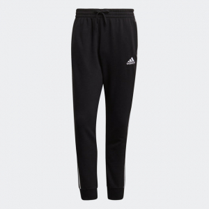 men's  essentials french terry tapered cuff 3-stripes pants