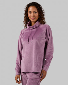 WOMEN'S VELOUR LUXE RIB FUNNEL NECK TOP