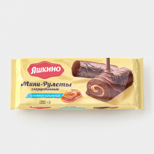 «Яшкино», мини-рулеты глазированные с солёной карамелью, 200 г