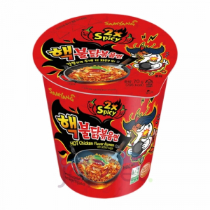 Samyang Лапша Рамэн со вкусом ДВАЖДЫ острый, ЭкстраОстрой Курицы Бульдак, стакан, 70 гр