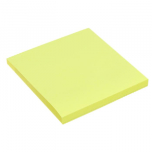 Блок с липким краем, 76?76 мм, 80 листов, флуоресцентный, жёлтый
