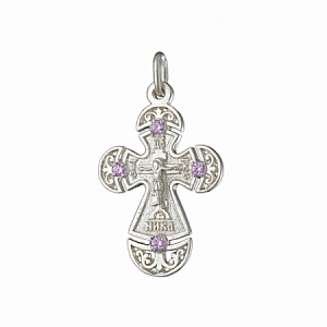 Крест с фианитом серебро 925*