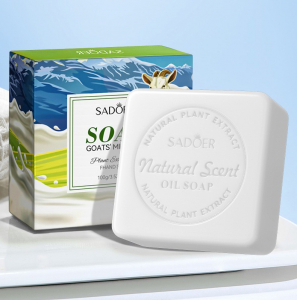 Мыло для лица и тела с КОЗЬИМ МОЛОКОМ Sadoer, 100 гр.