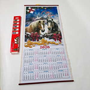 Календарь бамбуковый Лошадки 90х42 см в ассортименте (арт. ZT-11)