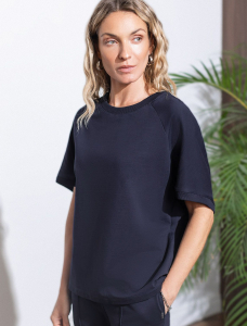 Футболка свободная из футера двухнитки с эластаном