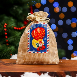 Мешок подарочный новогодний с термонаклейкой, «Дед Мороз», 10?14 см