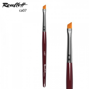 Кисть для макияжа ca07 Roubloff скошенная для бровей, подводки ресничного края, синтетика рыжая