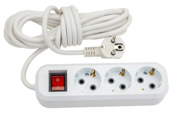 Удлинит.ПВС с зазем.5м 3роз.С ВЫКЛ.