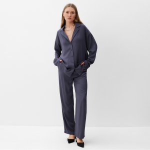 Костюм женский (рубашка, брюки) MINAKU: Casual Collection, размер 46, цвет графит