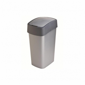Контейнер для мусора FLIP BIN серебристый/графитовый 45л