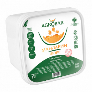 Пюре Мандарин без сахара Agrobar (Агробар) замороженное, 1 кг