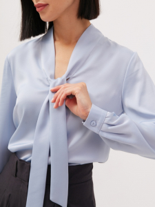 Блузка с завязками OD-812-1 голубая