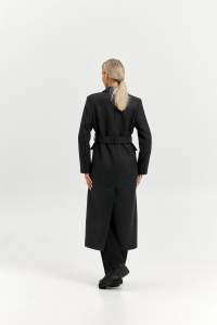 Пальто женское демисезонное 26326 (серый/диагональ)