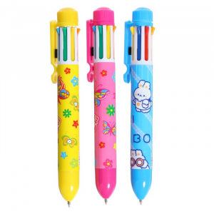 Ручка шариковая многоцветная Calligrata, автоматическая, 8 цветов, МИКС