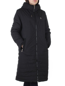 8603 BLACK Пальто демисезонное женское (100 гр. холлофайбер)