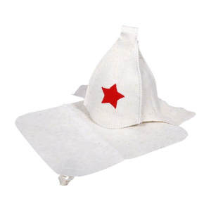 Набор из двух предметов (Шапка Будёновка белая, коврик)