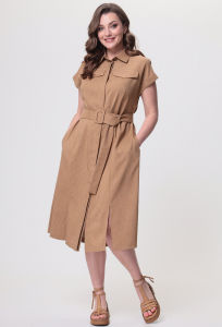 Платье Anastasia Mak 1018 бежевый полоска