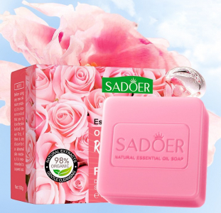 Мыло для лица и тела с РОЗОЙ Sadoer Organic Rose Flower, 100 гр.