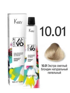 Крем-краска KEZY COLOR VIVO 10.01 Экст.св.блондин натур.пепельный 100мл