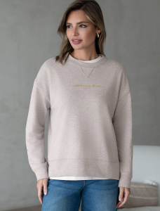 Свитшот из эластичного футера двухнитки с принтом