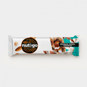 «Nut&Go», батончик с миндалём, кокосом, карамелью, 36 г (упаковка 18 шт)