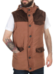J830111 TAUPE/CAMEL  Куртка-жилет мужская зимняя NEW B BEK (150 гр. холлофайбер)