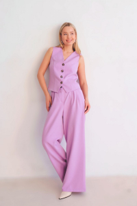 16111 Костюм с жилетом лавандовый