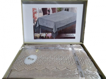 Скатерть EFOR NAZENDE 160*220 прямоугольная капучино