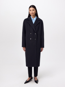 Пальто из шерсти с мембраной, утеплённой спинкой и съёмным капюшоном