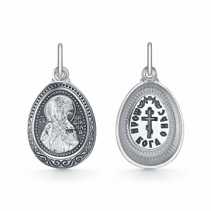 Образ (Св. Людмила) из серебра частично черненый штампованный