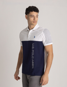 COLOR BLOCK WORDMARK POLO SHIRT
