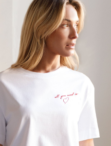 Свободная футболка с принтом из премиального хлопка с эластаном