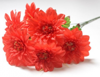 Искусственные цветы, Ветка в букете георгин 7 голов (1010237)