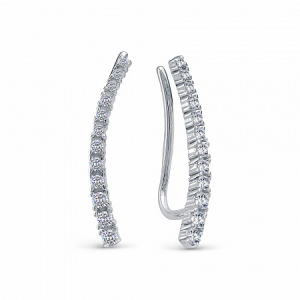 Зажимы с фианитом родированные серебро 925*