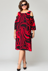 Платье EVA GRANT 7145 красно-чёрный