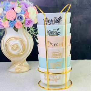 133-244 Набор из 6 салатников 350 мл на подставке в под.уп.(х8)Фарфор