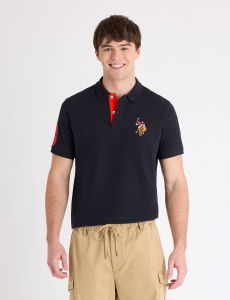 MULTI COLOR BIG LOGO SOLID POLO SHIRT