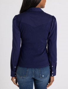 MIX MEDIA COLLAR POPOVER SHIRT